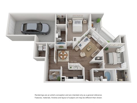 B2 2 Bedroom x 2 Bath 1,060 sf